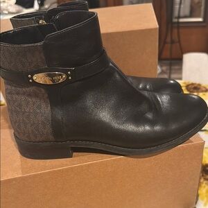 Michael Kors Black Leather Ankle Boots